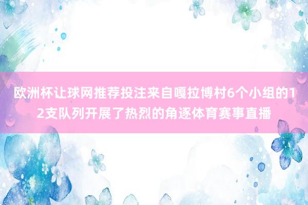 欧洲杯让球网推荐投注来自嘎拉博村6个小组的12支队列开展了热烈的角逐体育赛事直播