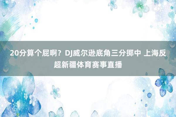 20分算个屁啊？DJ威尔逊底角三分掷中 上海反超新疆体育赛事直播